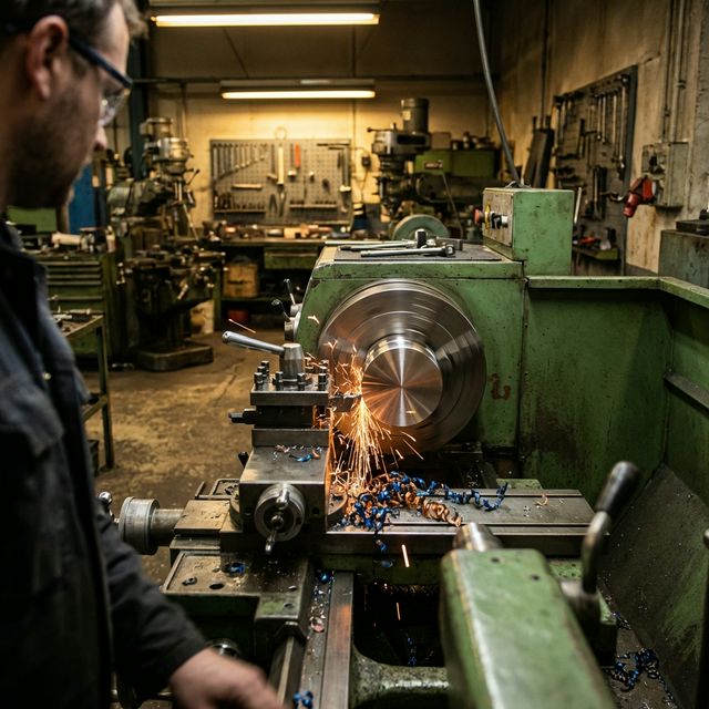 Metal Lathe Turning Operation